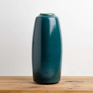 Vase schmal mit abgeflachten Seiten blaugrün